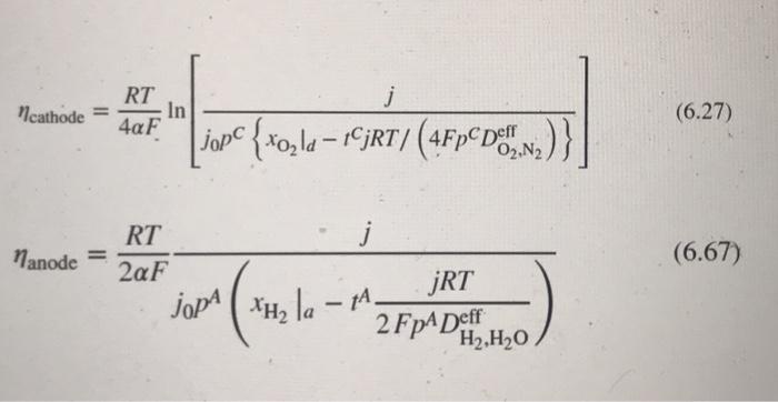 1 A Plot The J V Curve For An Anode Supported Sofc That Has A 1000 Yim Thick Anode And A 50 Um Thick Cathode Consider 2