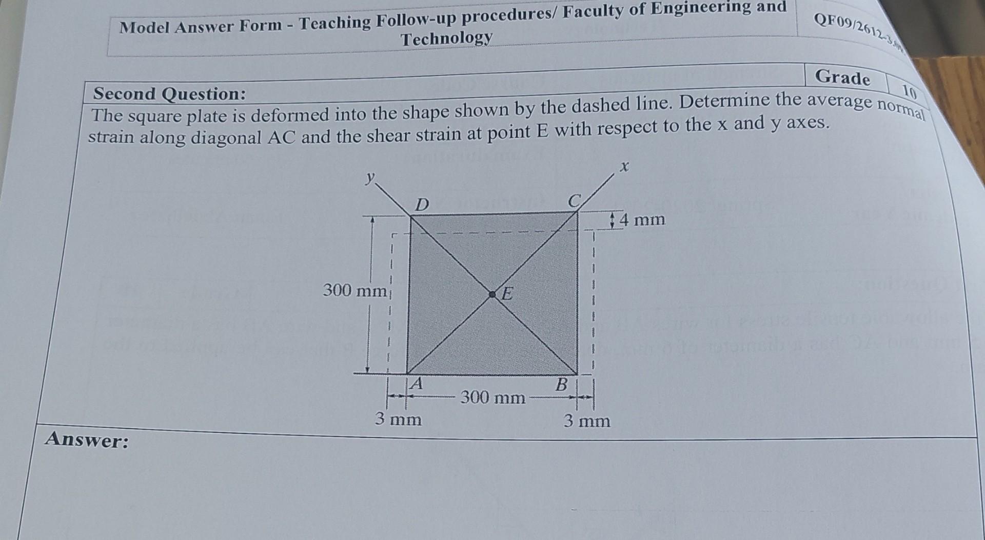 Qf09 2612 31 Model Answer Form Teaching Follow Up Procedures Faculty Of Engineering And Technology Grade Second Quest 1