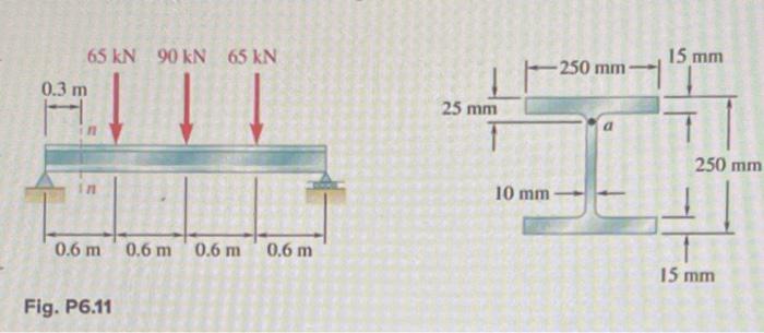 6 9 Through 6 12 For The Beam And Loading Shown Consider Section N N And Determine A The Largest Shearing Stress In T 2