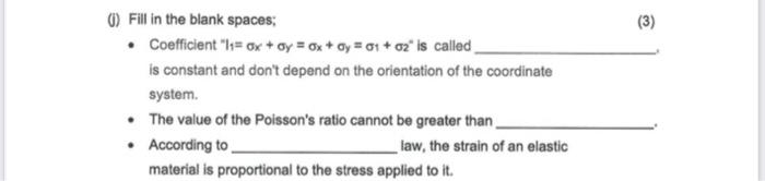 3 0 Fill In The Blank Spaces Coefficient 1 Ox Oy 0x Oy 01 02 Is Called Is Constant And Don T Depend O 1