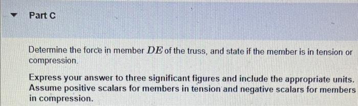 Review Part A Determine The Force In Member Ji Of The Truss And State If The Member Is In Tension Or Compression Take 2