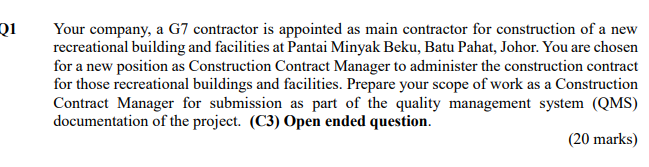 21 Your Company A G7 Contractor Is Appointed As Main Contractor For Construction Of A New Recreational Building And Fac 1