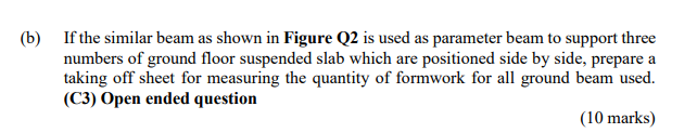 B If The Similar Beam As Shown In Figure Q2 Is Used As Parameter Beam To Support Three Numbers Of Ground Floor Suspend 1