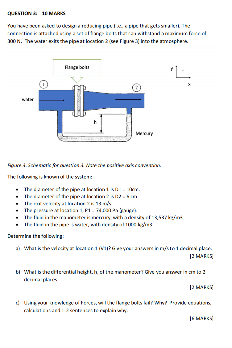 Question 3 10 Marks You Have Been Asked To Design A Reducing Pipe I E A Pipe That Gets Smaller The Connection Is A 1