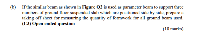 B If The Similar Beam As Shown In Figure Q2 Is Used As Parameter Beam To Support Three Numbers Of Ground Floor Suspend 1
