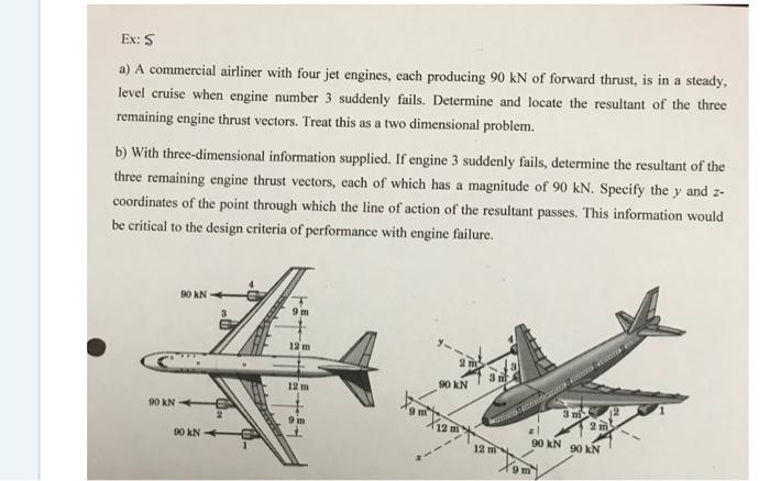 Ex S A A Commercial Airliner With Four Jet Engines Each Producing 90 Kn Of Forward Thrust Is In A Steady Level Crui 1