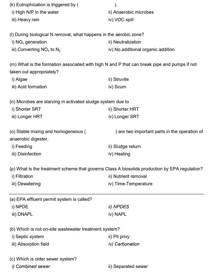 K Eutrophication Is Triggered By 1 High N P In The Water Iii Heavy Rain Ii Anaerobic Microbes Iv Voc Spill 1 1