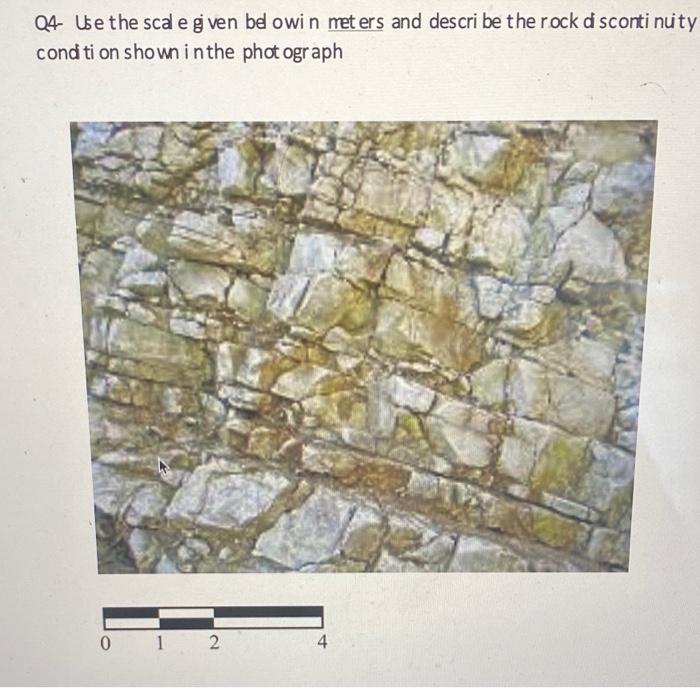 04 Use The Scal E G Ven Belowi N Meters And Describe The Rock Di Sconti Nuty Cond Ti On Shown In The Photograph 0 1 2 4 1
