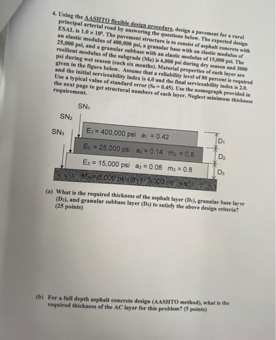 5 A For The Full Depth Ac Pavement Designed In Problem4 B Calculate The Maximum Tensile Bending Strain Eac In Th 3