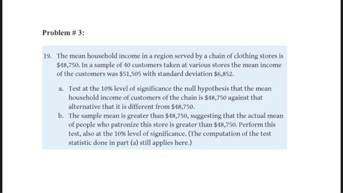 Class Assignment Chapter 8 Problem 1 7 Perform The Indicated Test Of Hypotheses Based On The Information Given C 3