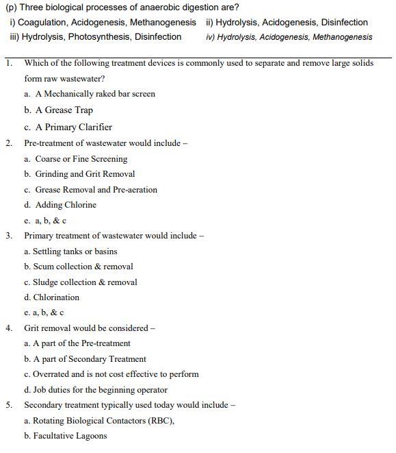 P Three Biological Processes Of Anaerobic Digestion Are I Coagulation Acidogenesis Methanogenesis Ii Hydrolysis 1