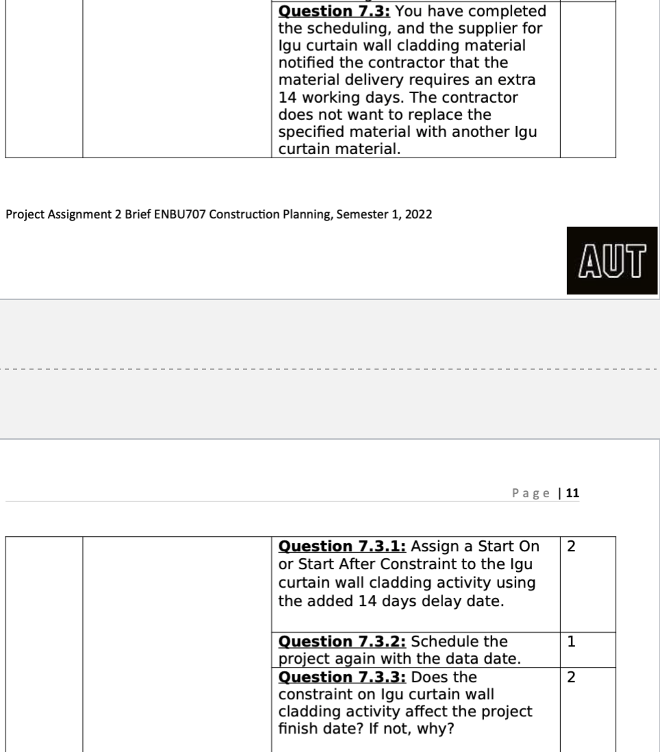 Please Can You Complete This On Oracle Primavera P6 And Report Format Thanks 3