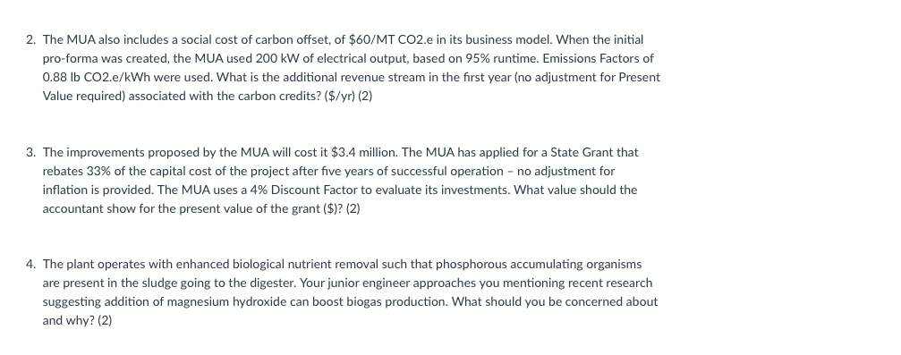 2 The Mua Also Includes A Social Cost Of Carbon Offset Of 60 Mt Co2 E In Its Business Model When The Initial Pro For 1