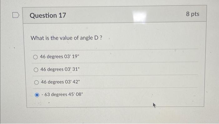 Question 10 8 Pts Balance The Following Interior Angles To The Right For A Polygon Traverse Compute The Azimuths Assumi 9