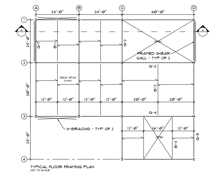 Hi What Is The Tributary Area For Column C2 On Both The Typ Floor Plan And Roof Plan 1