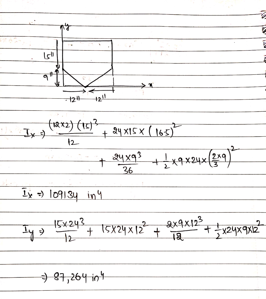 Explain How Does Iy Be Obtianed I Know The Formula Of Iy For Rectangle But I Dont Know What He Did There For The Triangl 1