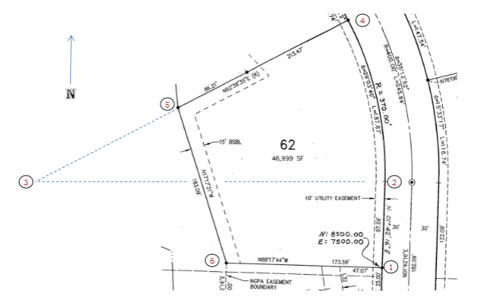 This Is A Lot Closure Computation Check Around Lot 62 Of Wildridge In Snohomish County Notice That Lot 62 Has A Curved 1