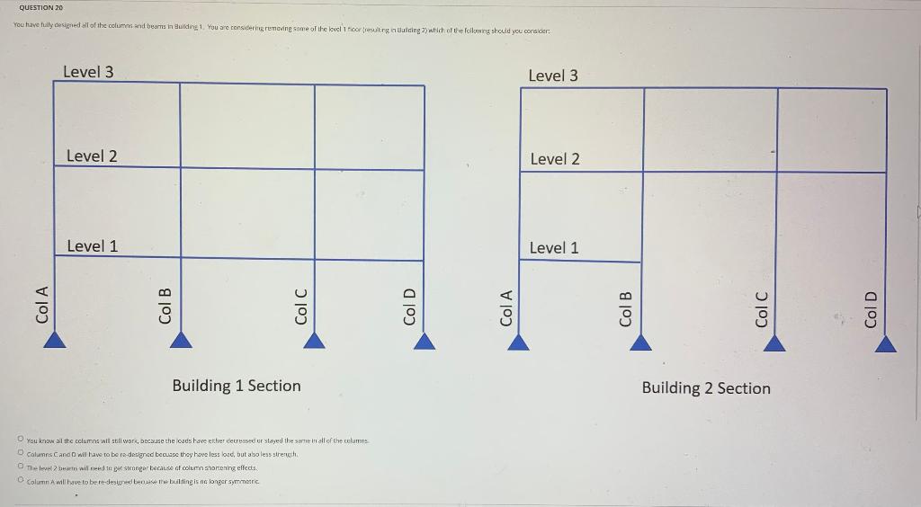 Question 20 You Have Fully Designed All Of The Columns And Bears In Building 1 You Are Considering Removing Some Of The 1
