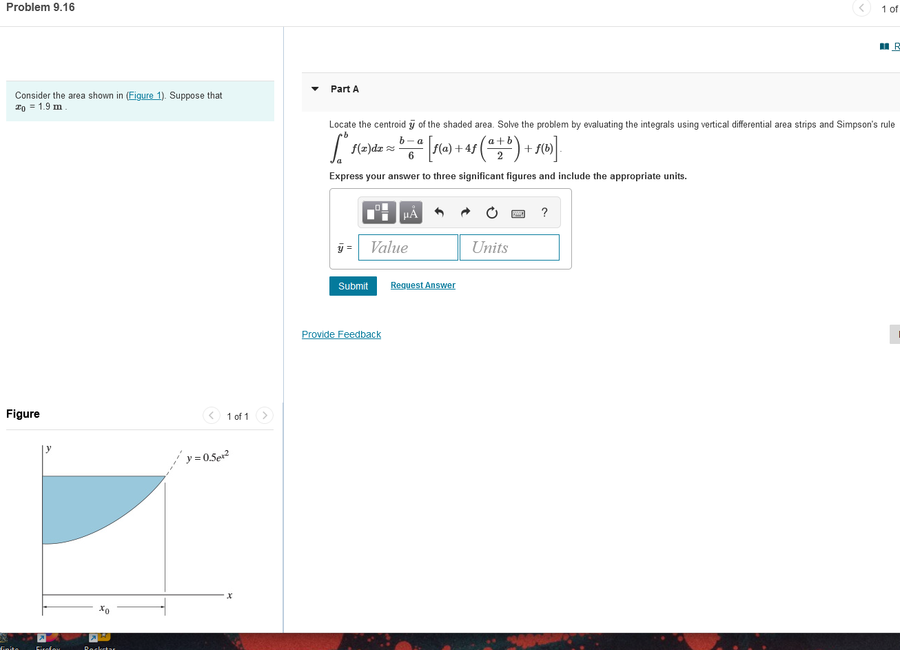 Problem 9 16 1 Of Nr Part A Consider The Area Shown In Figure 1 Suppose That 20 1 9 M 1 Laude Be A Sca 0 1