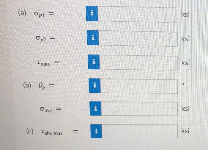 Consider A Point In A Structural Member That Is Subjected To Plane Stress Normal And Shear Stress Magnitudes Acting On 2