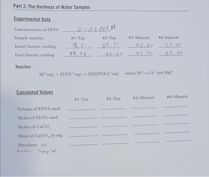 Part 1 Gravimetric Determination Of Carbonate Record Your Observations In The Following Chart Experimental Data Limest 3