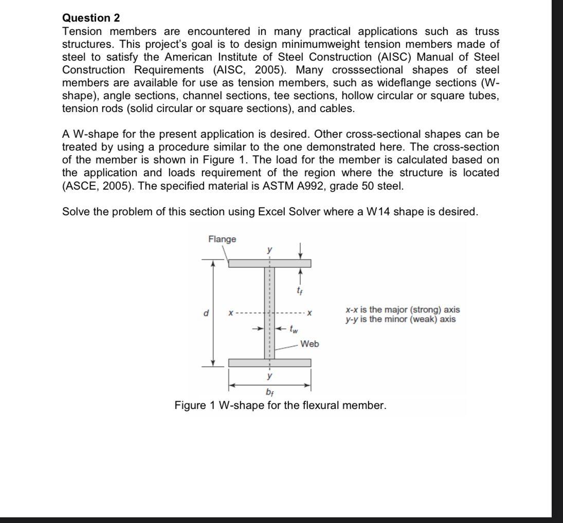 Question 2 Tension Members Are Encountered In Many Practical Applications Such As Truss Structures This Project S Goal 1