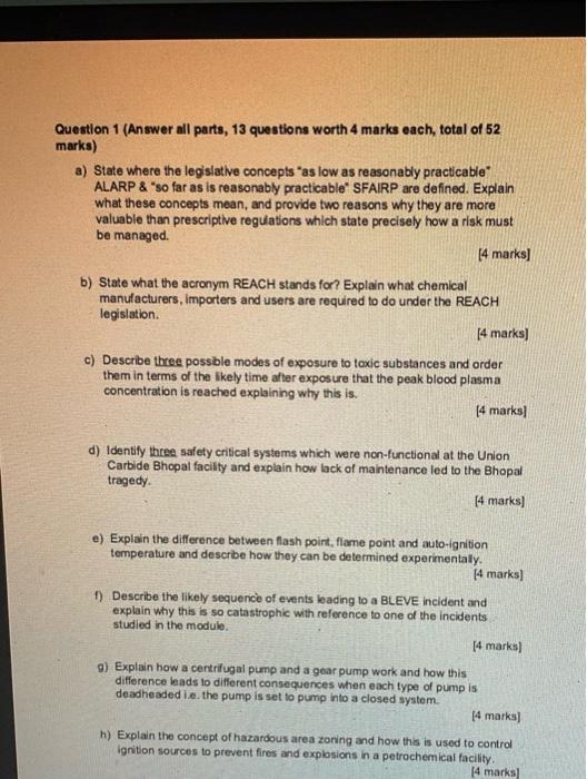 Question 1 Answer All Parts 13 Questions Worth 4 Marks Each Total Of 52 Marks A State Where The Legislative Concept 1