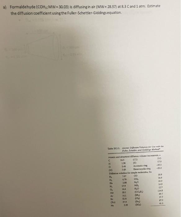 Problem 4 Continued B Formaldehyde Is Diffusing Through A Conical Pore As Shown Below At A Temperature Of 25 C And A P 2