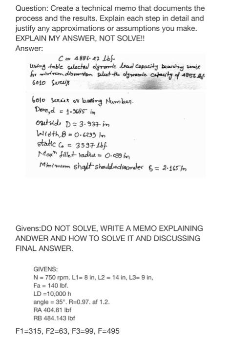 Question Create A Technical Memo That Documents The Process And The Results Explain Each Step In Detail And Justify An 1