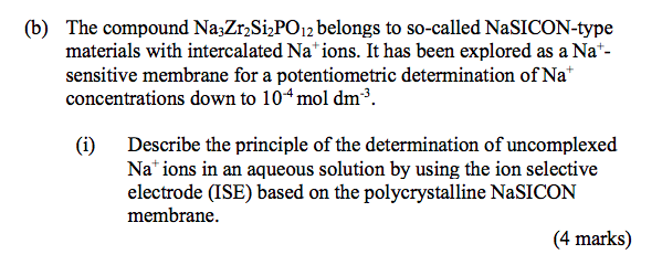 B The Compound Nazzr2sizpo12 Belongs To So Called Nasicon Type Materials With Intercalated Nations It Has Been Explor 1