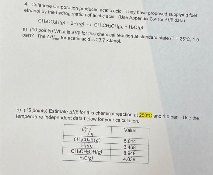 4 Celanese Corporation Produces Acetic Acid They Have Proposed Supplying Fuel Ethanol By The Hydrogenation Of Acetic A 1