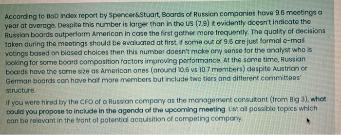 According To Bod Index Report By Spencer Stuart Boards Of Russian Companies Have 9 6 Meetings A Year At Average Despit 1
