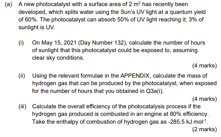A A New Photocatalyst With A Surface Area Of 2 M2 Has Recently Been Developed Which Splits Water Using The Sun S Uv L 1