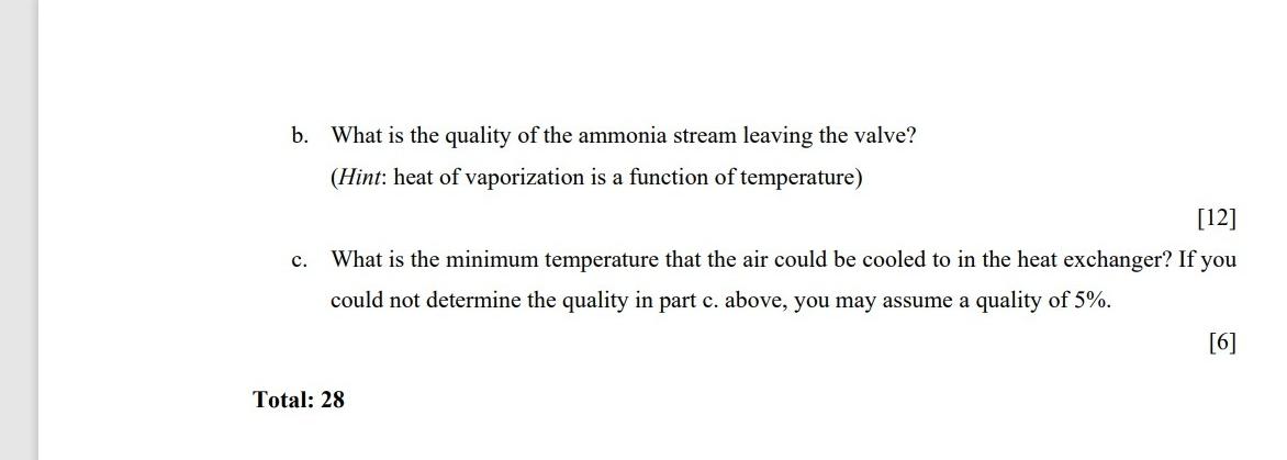 V 7 Question 2 Ammonia Is A Common Refrigerant Used In Air Conditioners Consider The Thermodynamic Cycle Described 2