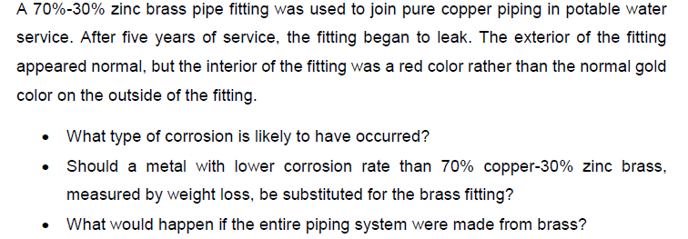 A 70 30 Zinc Brass Pipe Fitting Was Used To Join Pure Copper Piping In Potable Water Service After Five Years Of Serv 1