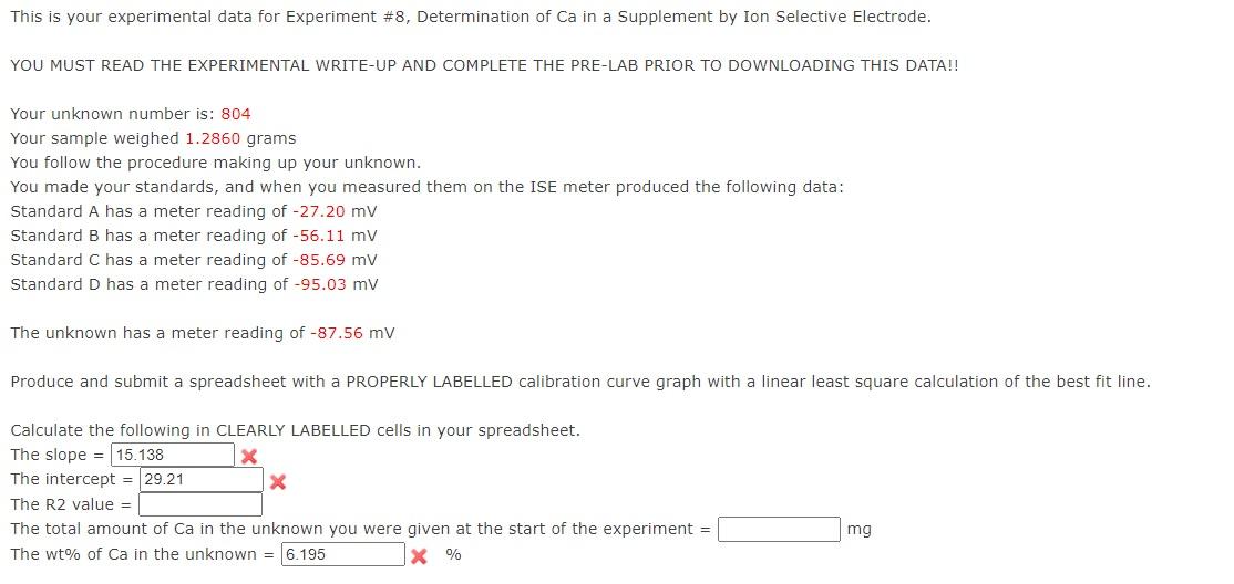 A Pipette 10 00 Ml Of 0 100 M Cacl2 Stock Into 100 Ml Volumetric Flask B In 100 Ml Volumetric Flask Prepare A 1 10 D 1