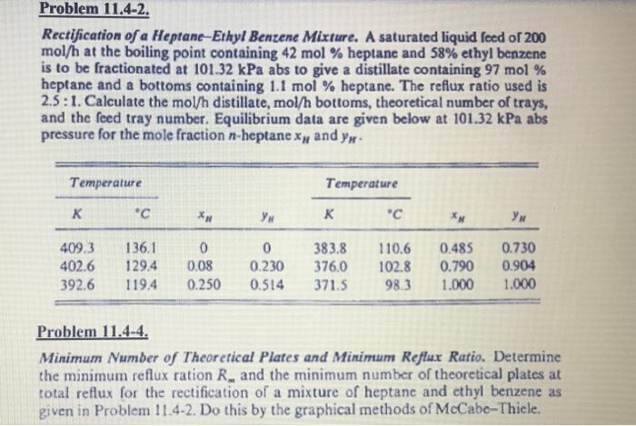 problem-11-4-2-rectification-of-a-heptane-ethyl-benzene-mixture-a