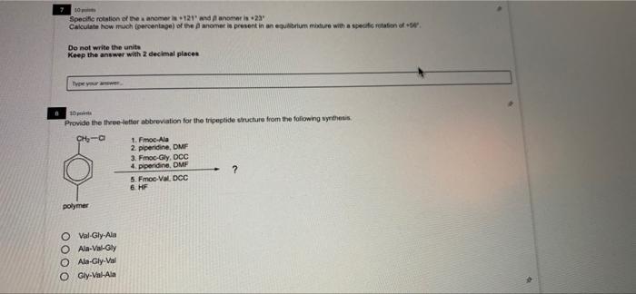 10 Specific Rotation Of The Anomeris 12 And Aromer Is 23 Calculate How Much Percentage Of The Anomer La Present In An E 1