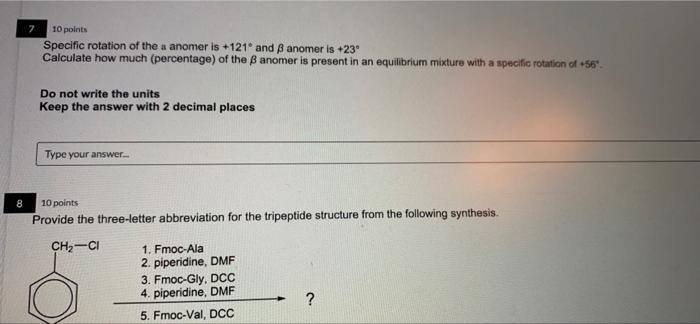 10 Specific Rotation Of The Anomeris 12 And Aromer Is 23 Calculate How Much Percentage Of The Anomer La Present In An E 3