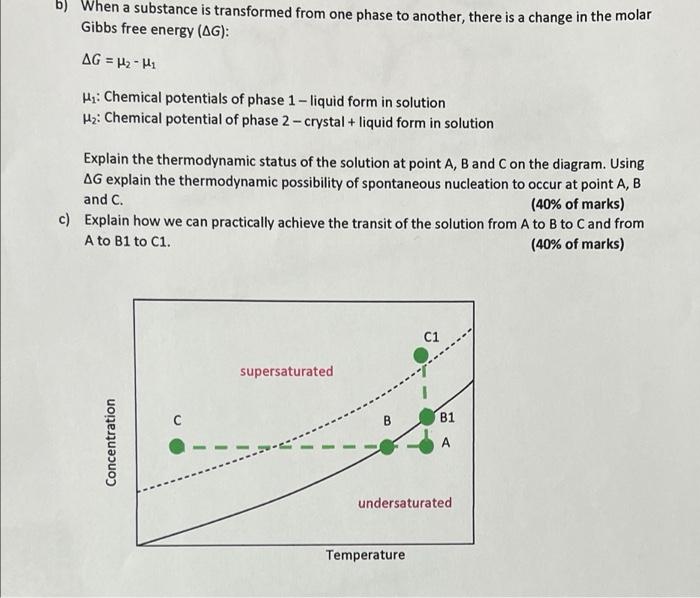 B When A Substance Is Transformed From One Phase To Another There Is A Change In The Molar Gibbs Free Energy Ag Ag 1