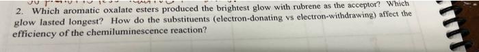 4 What Type Of Structure Do The Acceptor Molecules Except For Chlorophyll Have In Common Can You Draw Any Conclusion 2