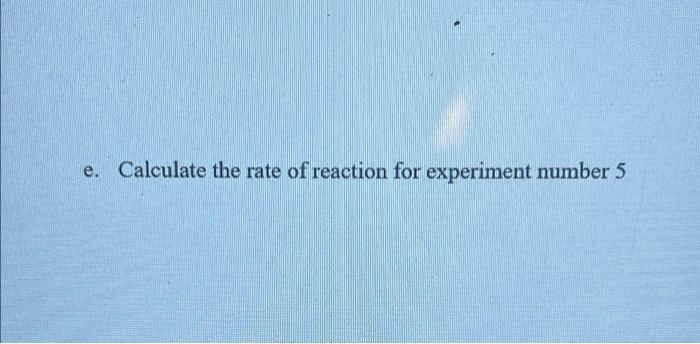5 Experimental Results For The Reaction Between Ammonium Ion And Nitrite Ion Are Given In The Table Below Nh4 Aq 3