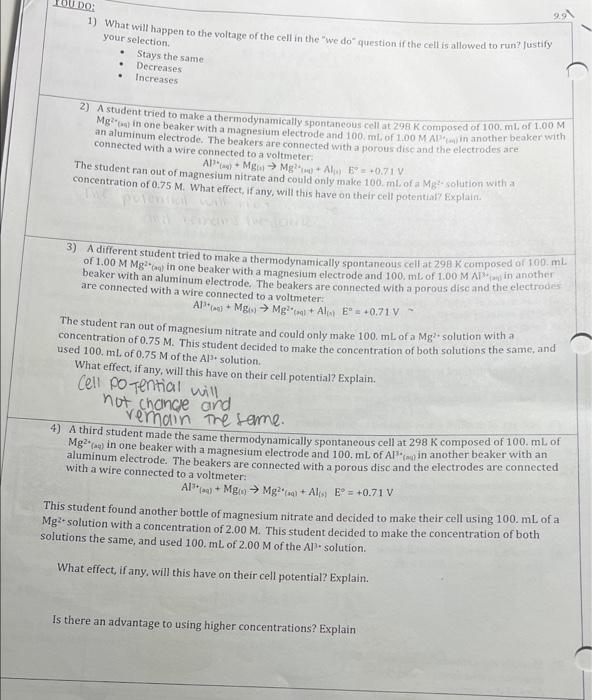 Qudo 99 1 What Will Happen To The Voltage Of The Cell In The We Do Question If The Cell Is Allowed To Run Lustily You 1