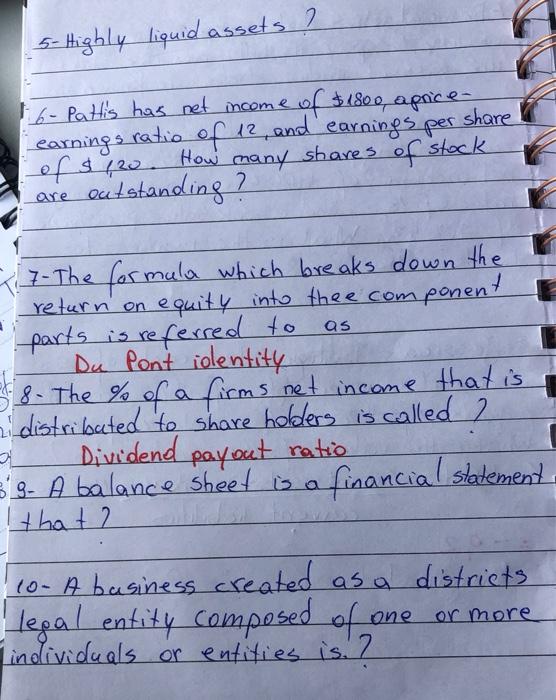 Financial Ratios That Measure Afirm S Ability To Pay It S Bills Over The Short Run Without Undue Stress Are Known As 2