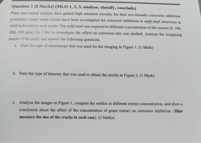 Question 1 8 Marks Mlo 1 2 3 Analyse Classify Conclude Plant And Natural Extracts Have Gained High Attention Re 1