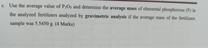 Five Different Fertilizers Were Analyzed By Two Methods Phosphate Po Was Analyzed Using Gravimetric Analyse And Spect 3