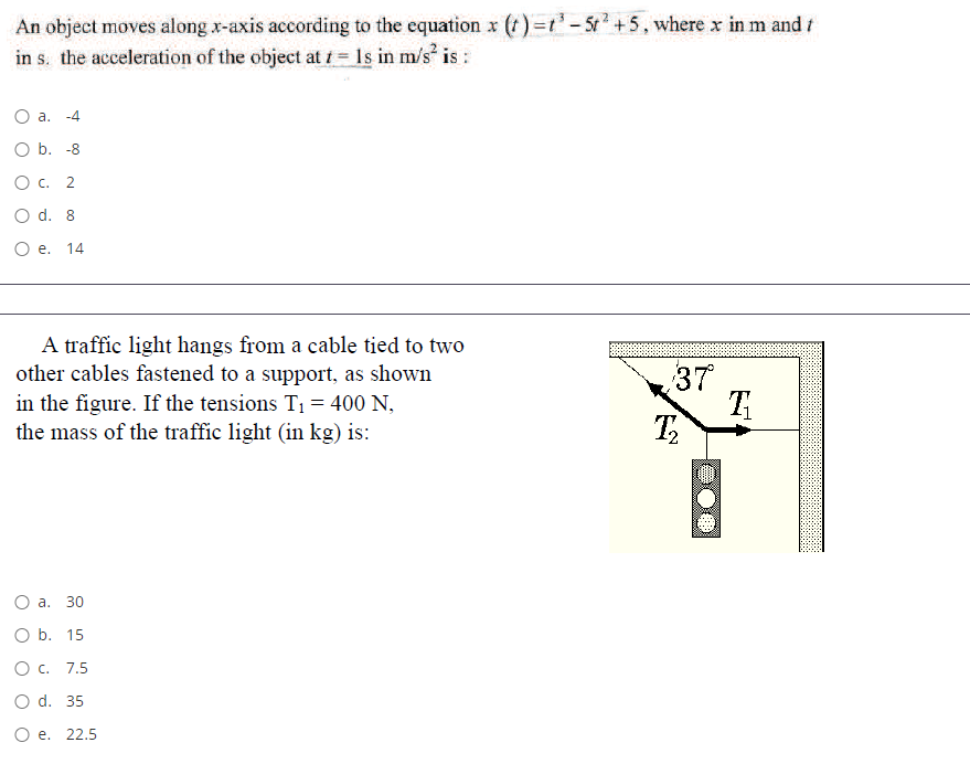An Object Moves Along X Axis According To The Equation T 1 51 5 Where X In M And 1 In S The Acceleration Of The O 1