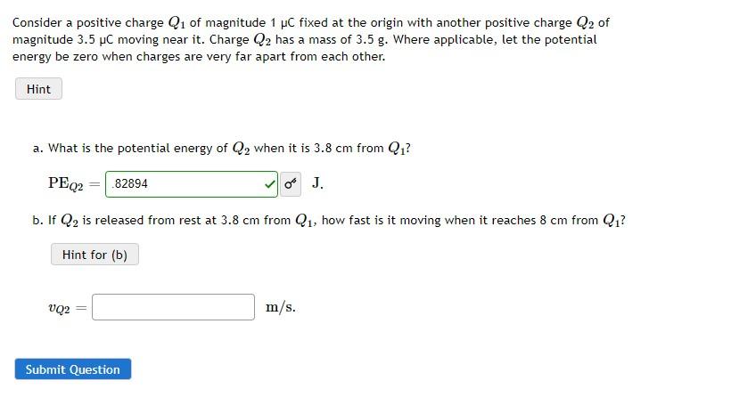 Consider A Positive Charge Q1 Of Magnitude 1 Pc Fixed At The Origin With Another Positive Charge Q2 Of Magnitude 3 5 Pc 1