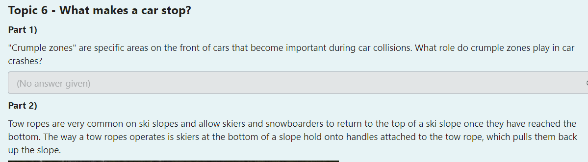 Topic 6 What Makes A Car Stop Part 1 Crumple Zones Are Specific Areas On The Front Of Cars That Become Important D 1