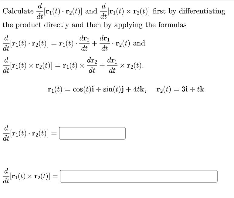 Dt D D Calculate 34 Ri T R2 T And Dt Ri R2 T And At Ri T X Rz T First By Differentiating The Product Di 1